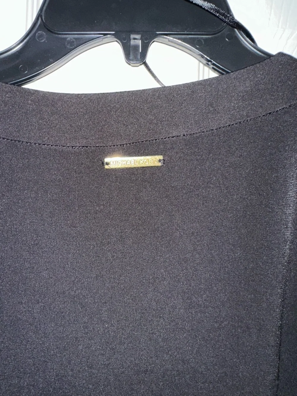 Michael Kors Black Long Sleeve Dress with Gold Hardware, Ties at Waist NWT SZ M